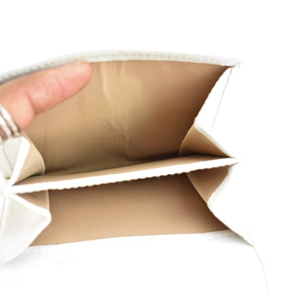 Auth DIOR "Oblique": Metallic Gold & White Leather Logo Medium Wallet (m… - Picture 6 of 10